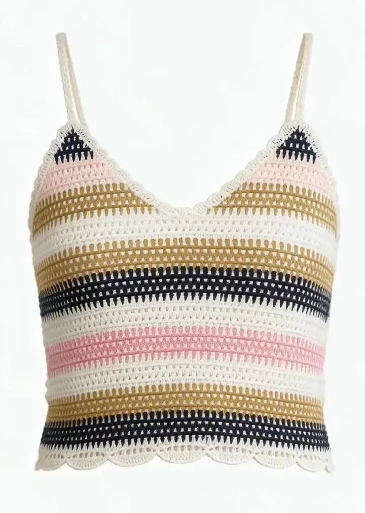 Women’s short-sleeve crochet top — EF-W-1171