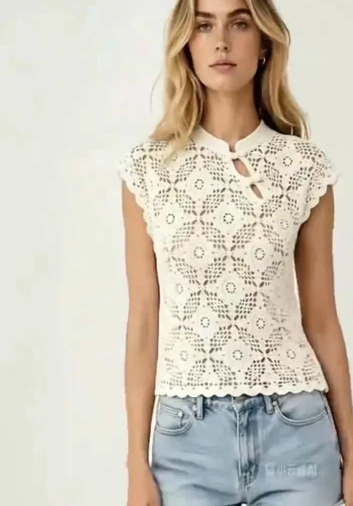 Top de Crochet para Mujer — EF-W-1394