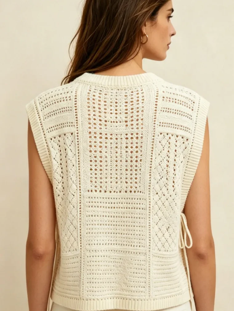 Women’s sleeveless crochet top — EF-W-1634