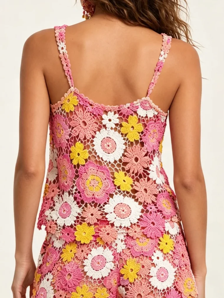 Women’s sleeveless crochet outfit — EF-W-1515