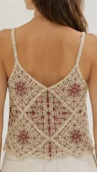 Women’s sleeveless crochet top — EF-W-1630