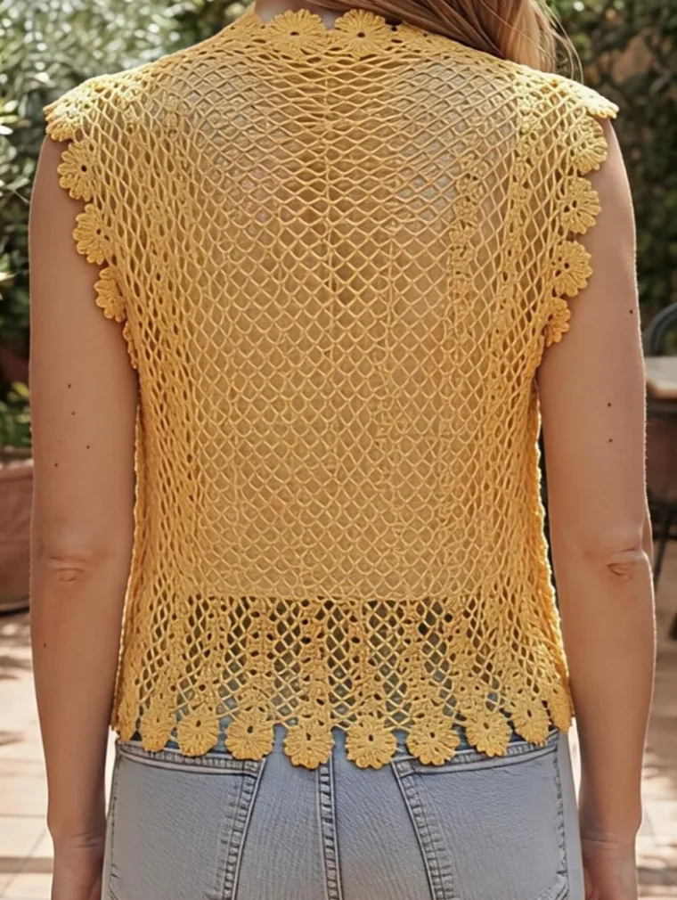 Women’s sleeveless crochet tank — EF-W-1629