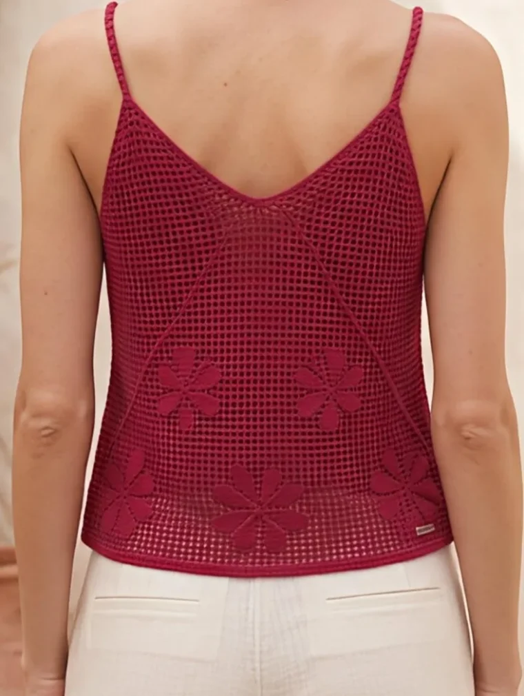 Women’s sleeveless crochet top — EF-W-1624
