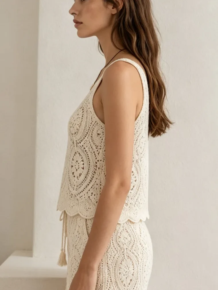 Women’s sleeveless crochet outfit — EF-W-1511