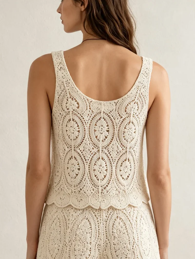 Women’s sleeveless crochet outfit — EF-W-1511