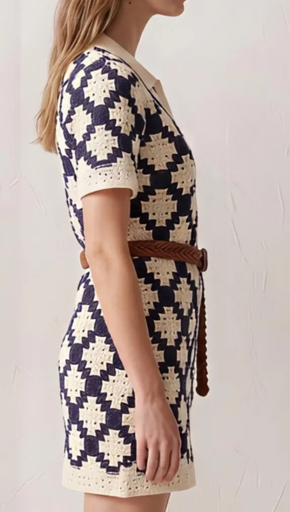 Vestido Mini de Crochet para Mujer — EF-W-1675