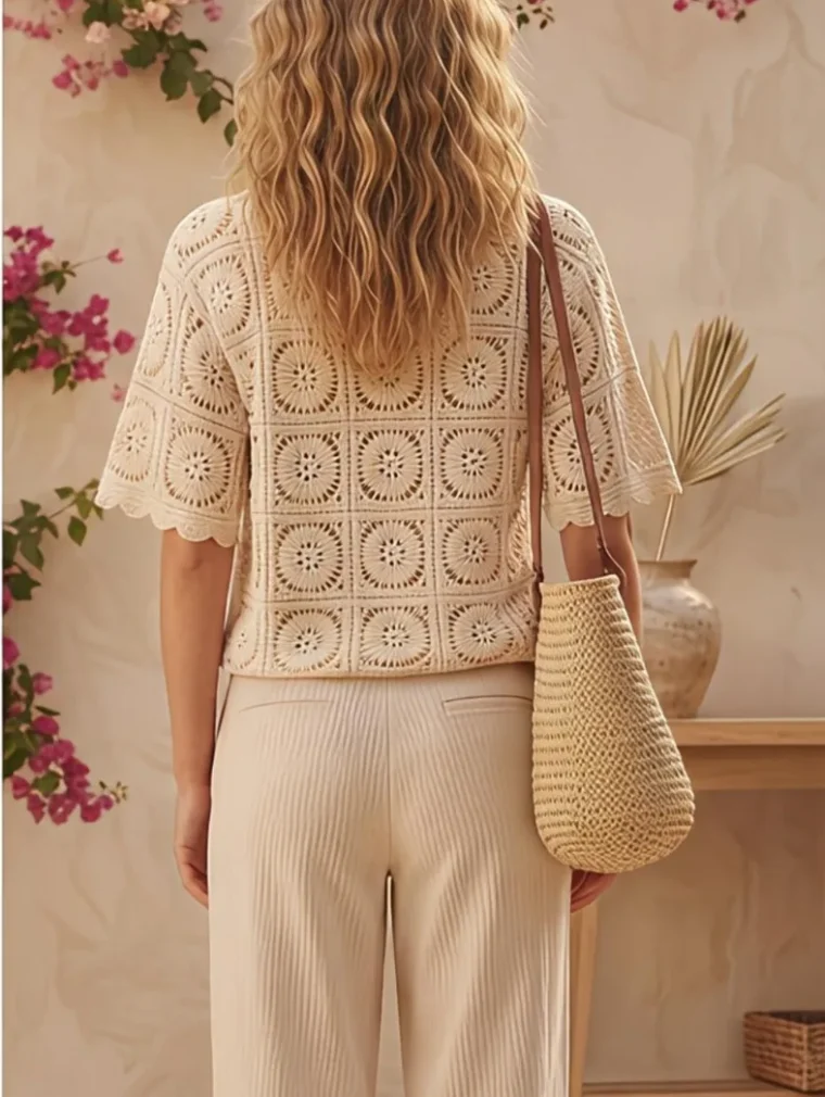 Women’s sleeveless crochet top — EF-W-1389