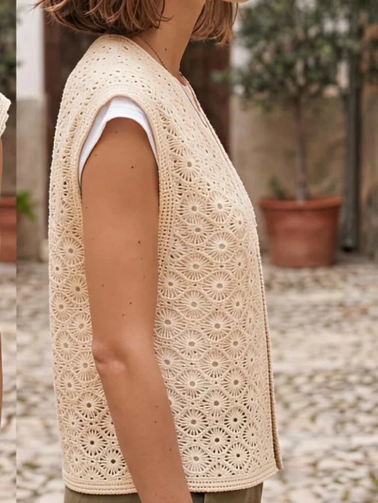 Women’s sleeveless crochet tank — EF-W-1619