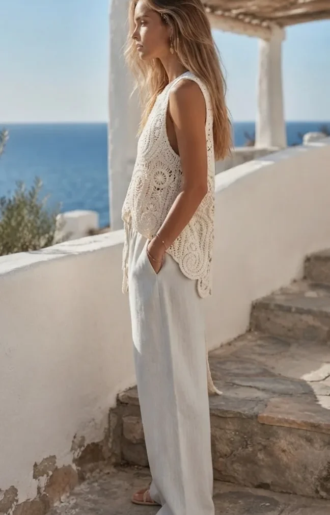 Women’s sleeveless crochet top — EF-W-1387