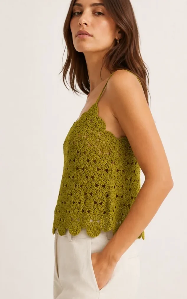 Top Sin Manga de Crochet para Mujer — EF-W-1617
