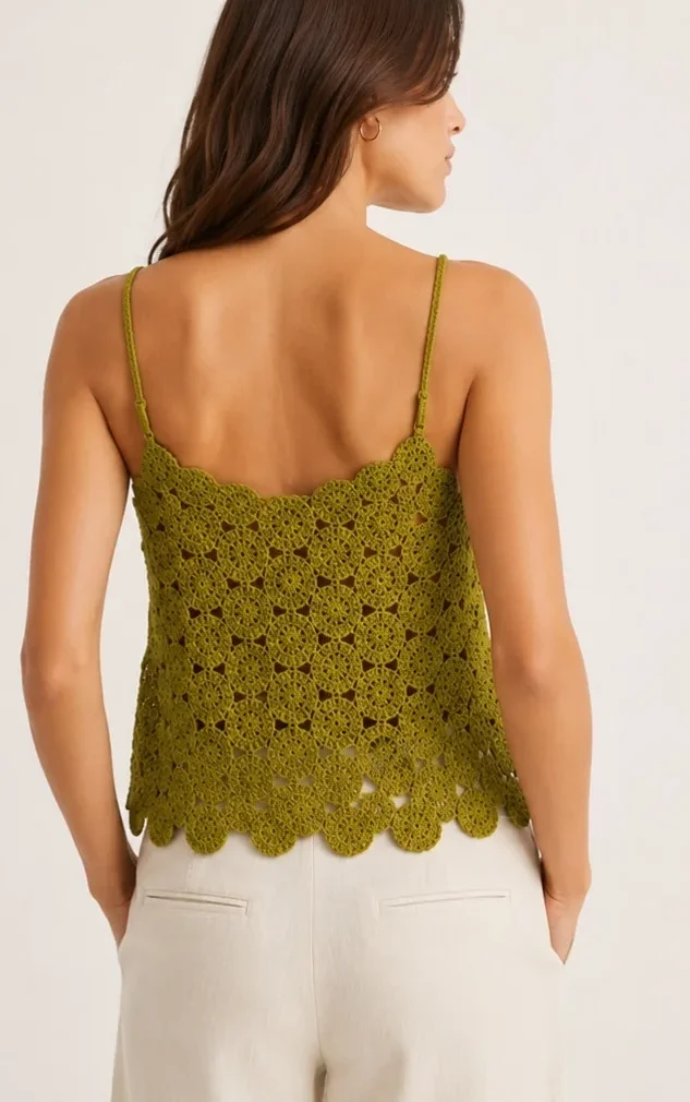 Top Sin Manga de Crochet para Mujer — EF-W-1617