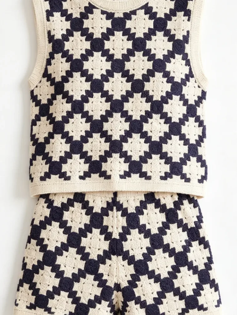 Women’s sleeveless crochet outfit — EF-W-1159