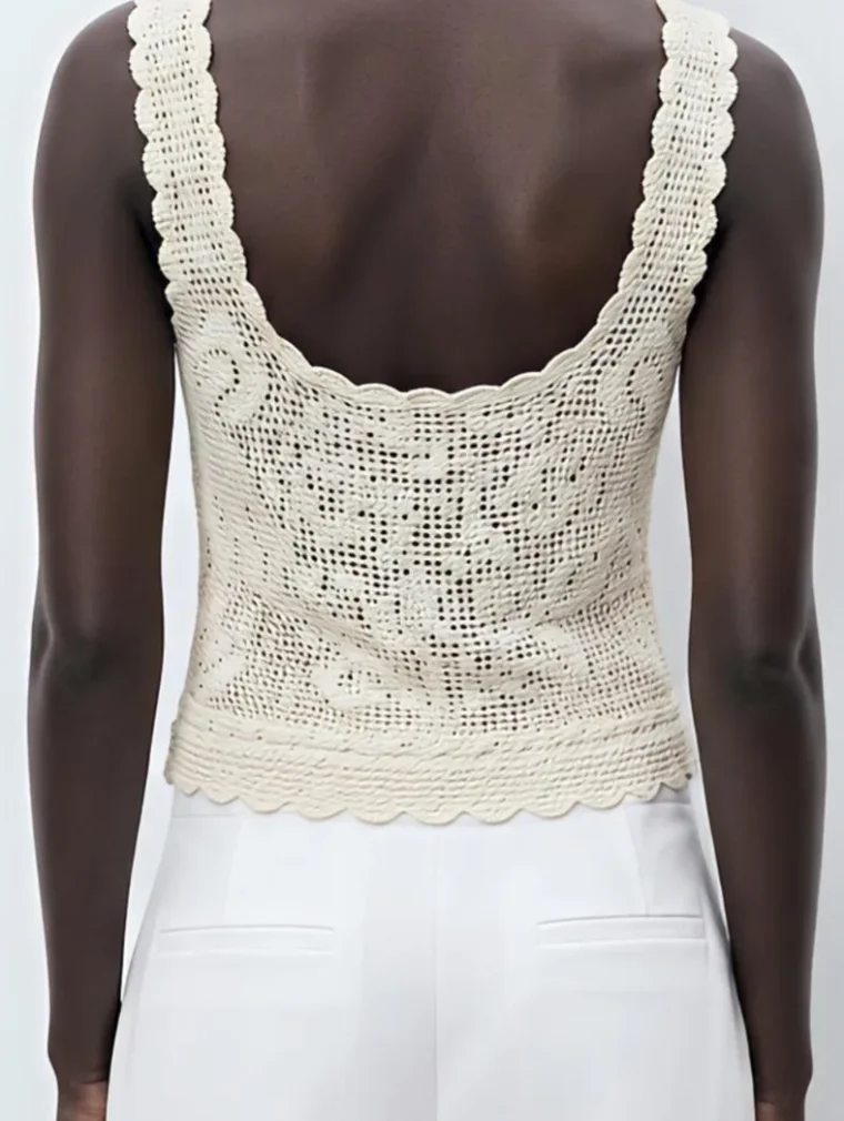 Women’s sleeveless crochet top — EF-W-1616