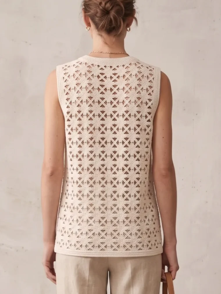 Women’s sleeveless crochet tank — EF-W-1615