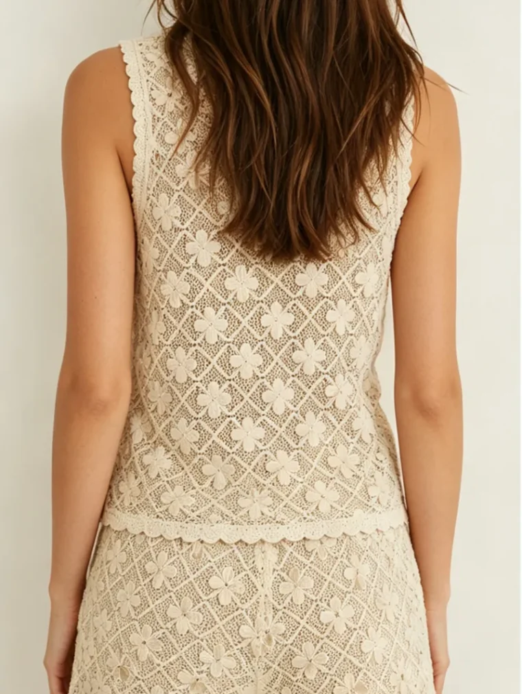 Women’s sleeveless crochet outfit — EF-W-1213