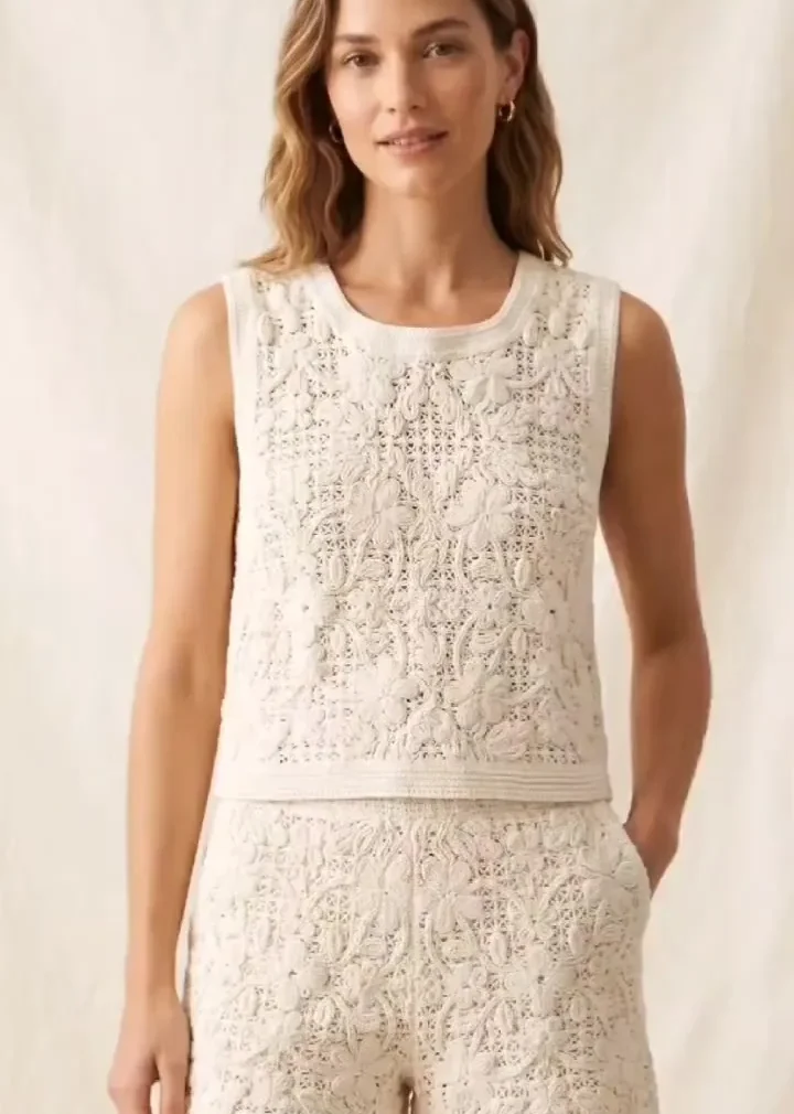 Women’s sleeveless crochet outfit — EF-W-1211