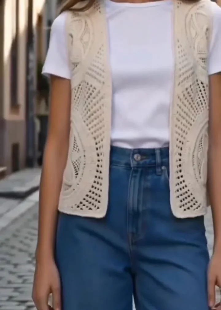 Women’s sleeveless crochet top — EF-W-1382