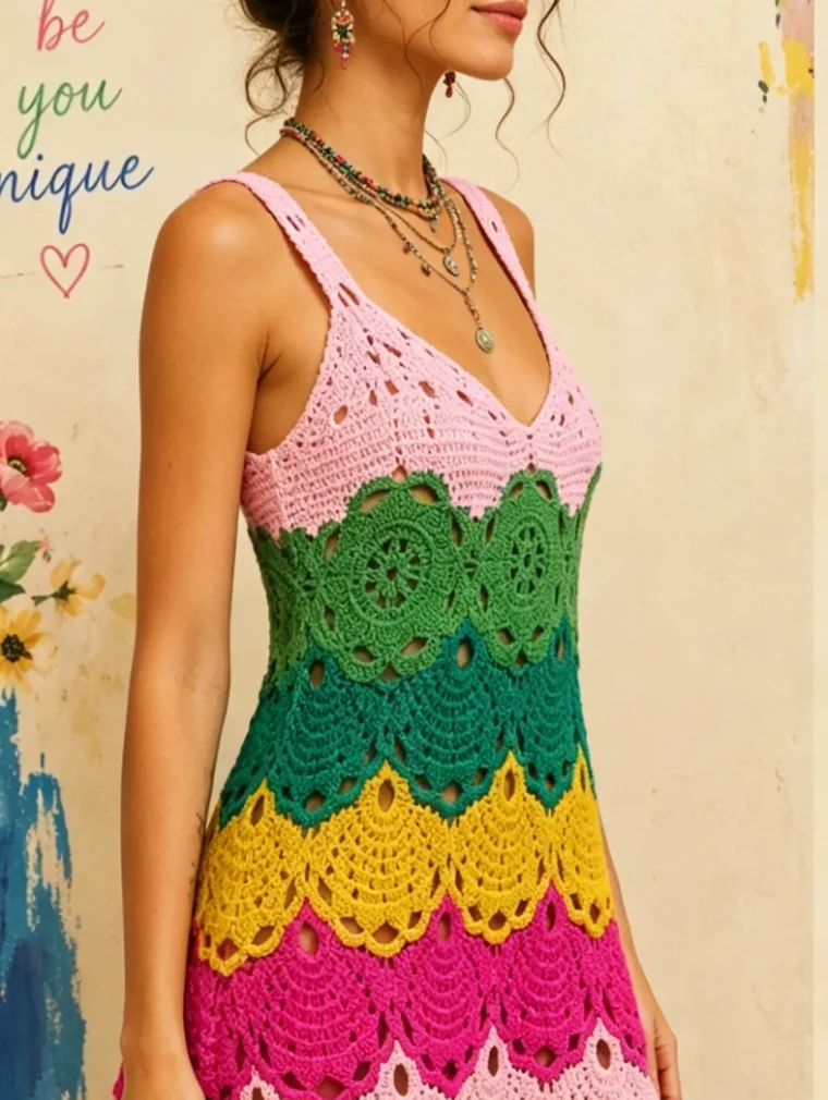 Women’s sleeveless crochet outfit — EF-W-1209
