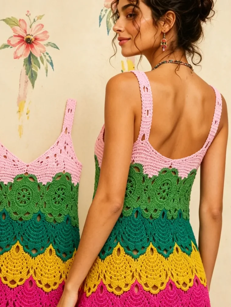 Women’s sleeveless crochet outfit — EF-W-1209