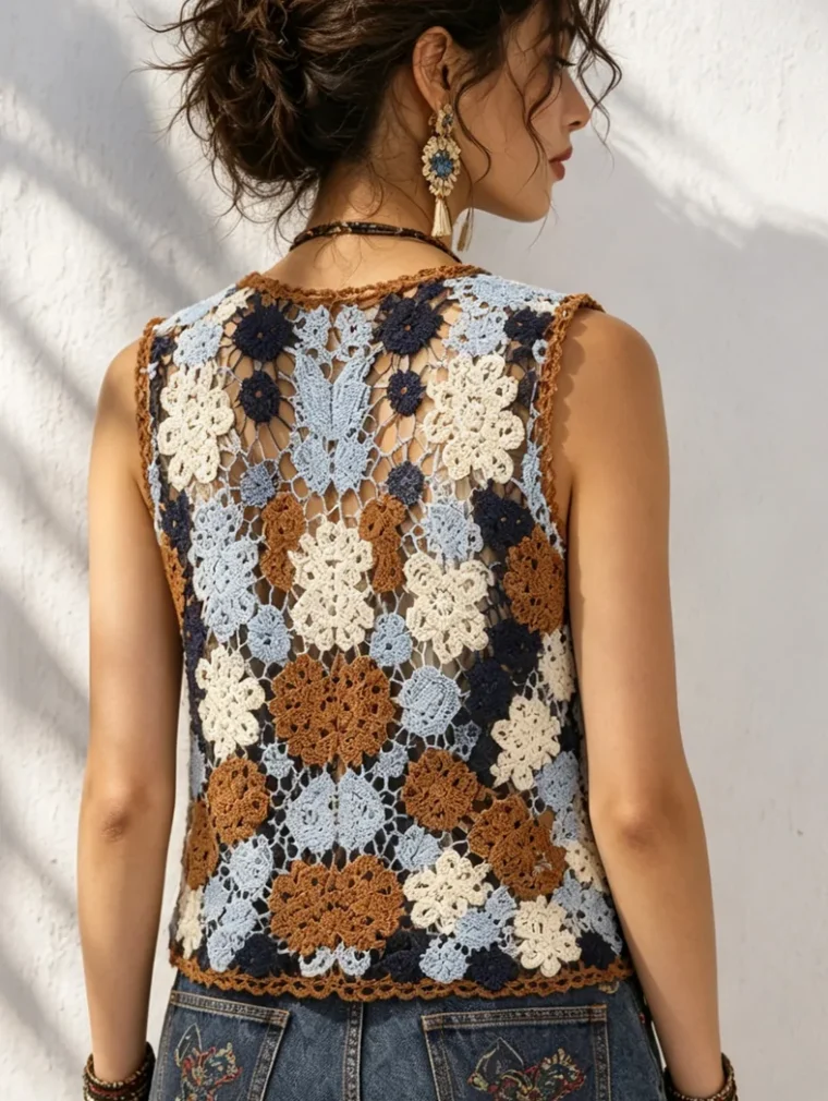 Women’s sleeveless crochet tank — EF-W-1379