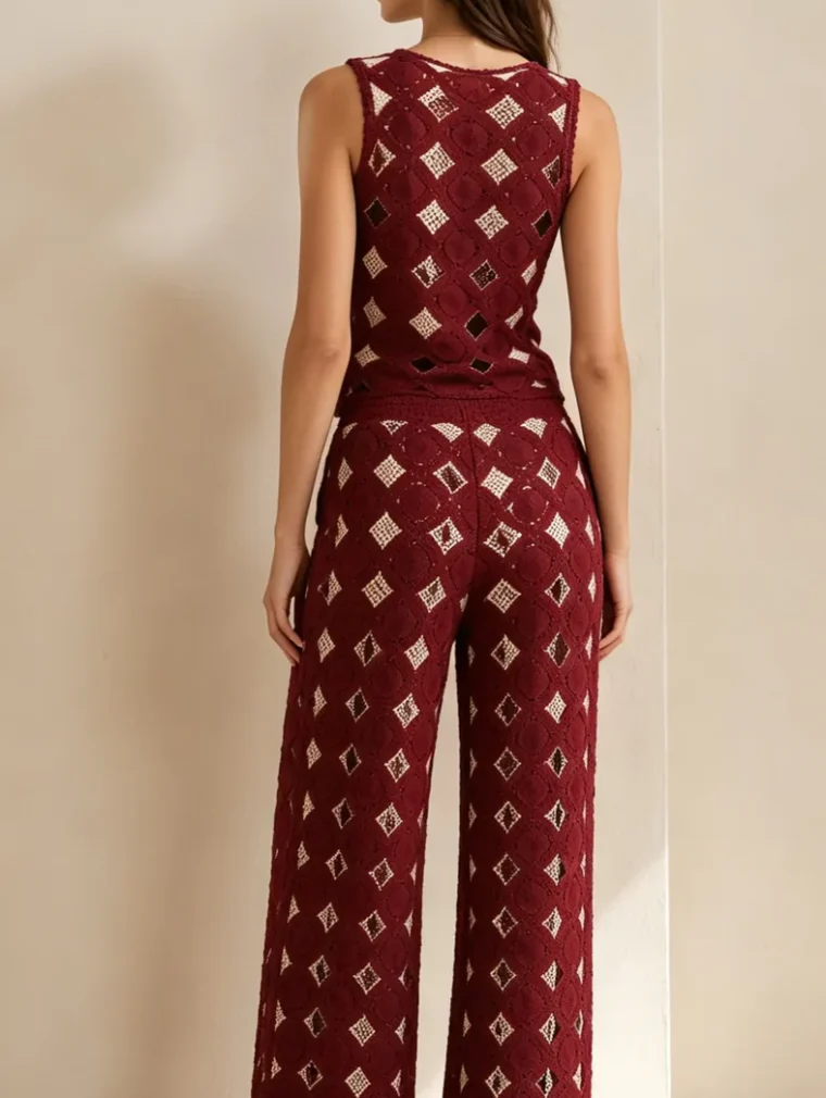 Women’s sleeveless crochet outfit — EF-W-1506