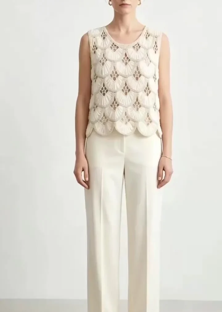 Women’s sleeveless crochet top — EF-W-1375