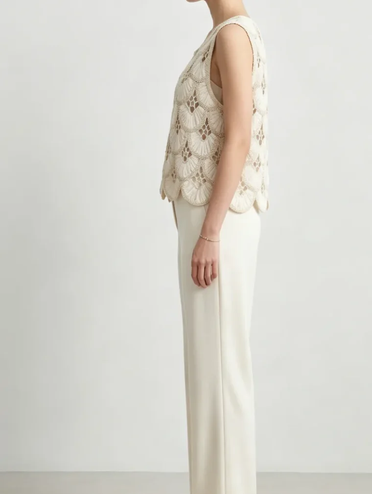 Women’s sleeveless crochet top — EF-W-1375