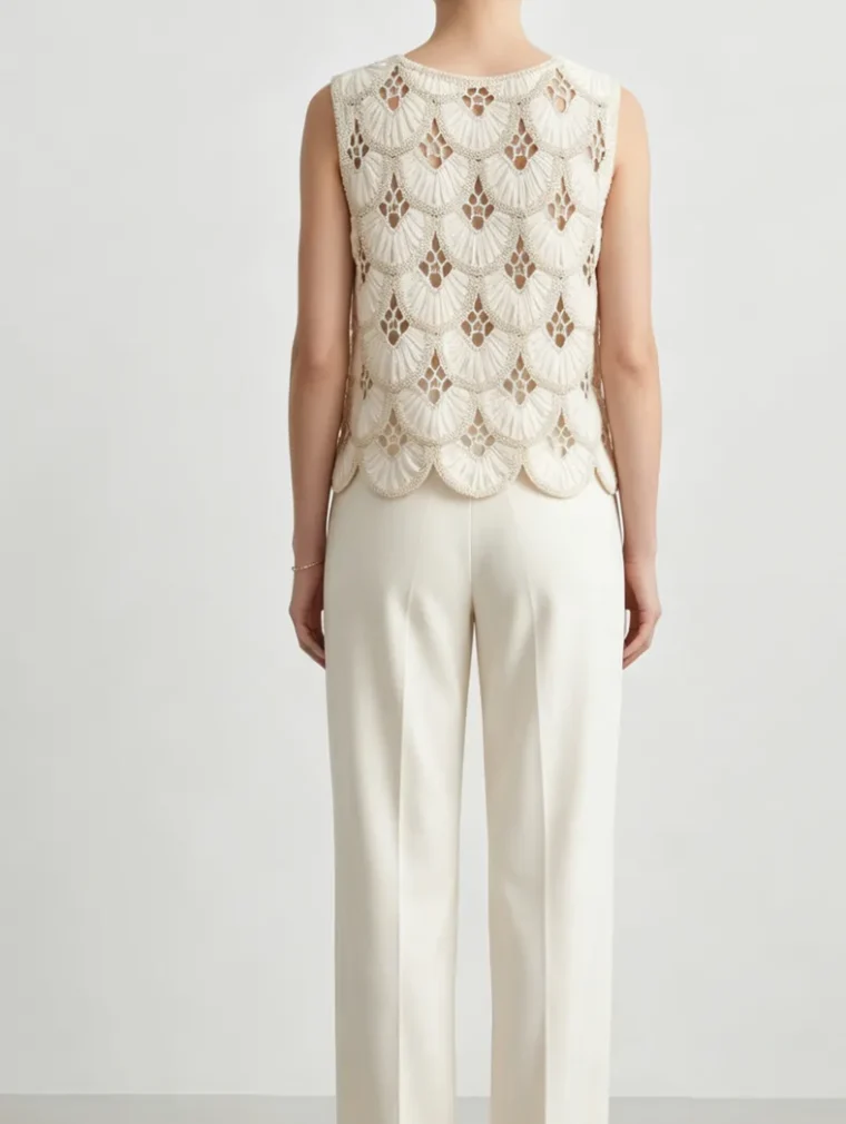 Women’s sleeveless crochet top — EF-W-1375