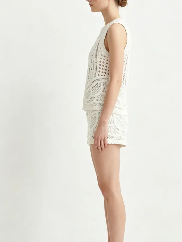 Women’s sleeveless crochet outfit — EF-W-1156