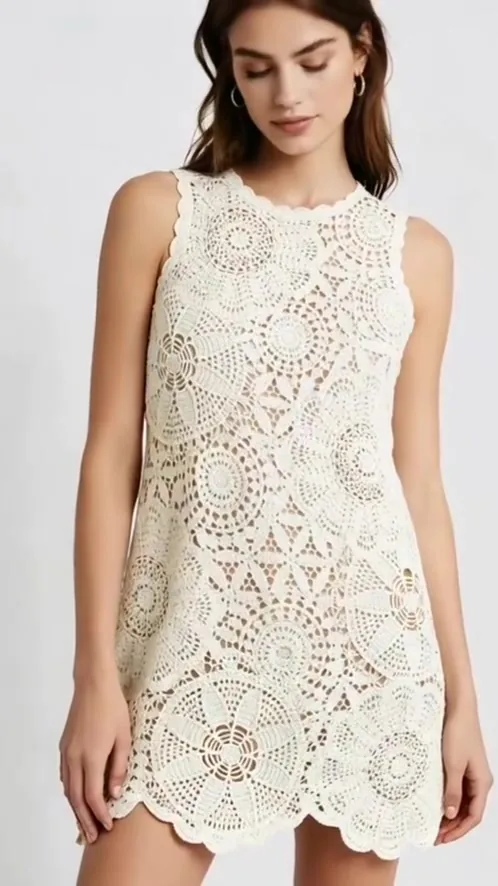 Women’s crochet mini dress — EF-W-1466