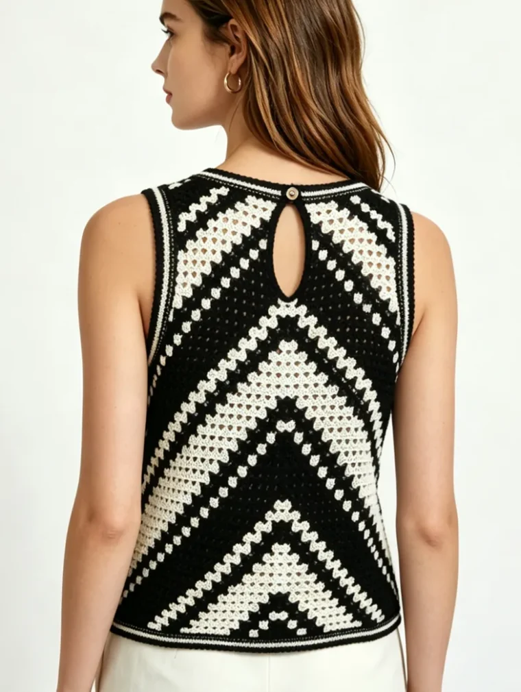 Women’s sleeveless crochet top — EF-W-1376