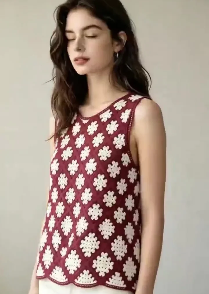 Women’s sleeveless crochet top — EF-W-1362