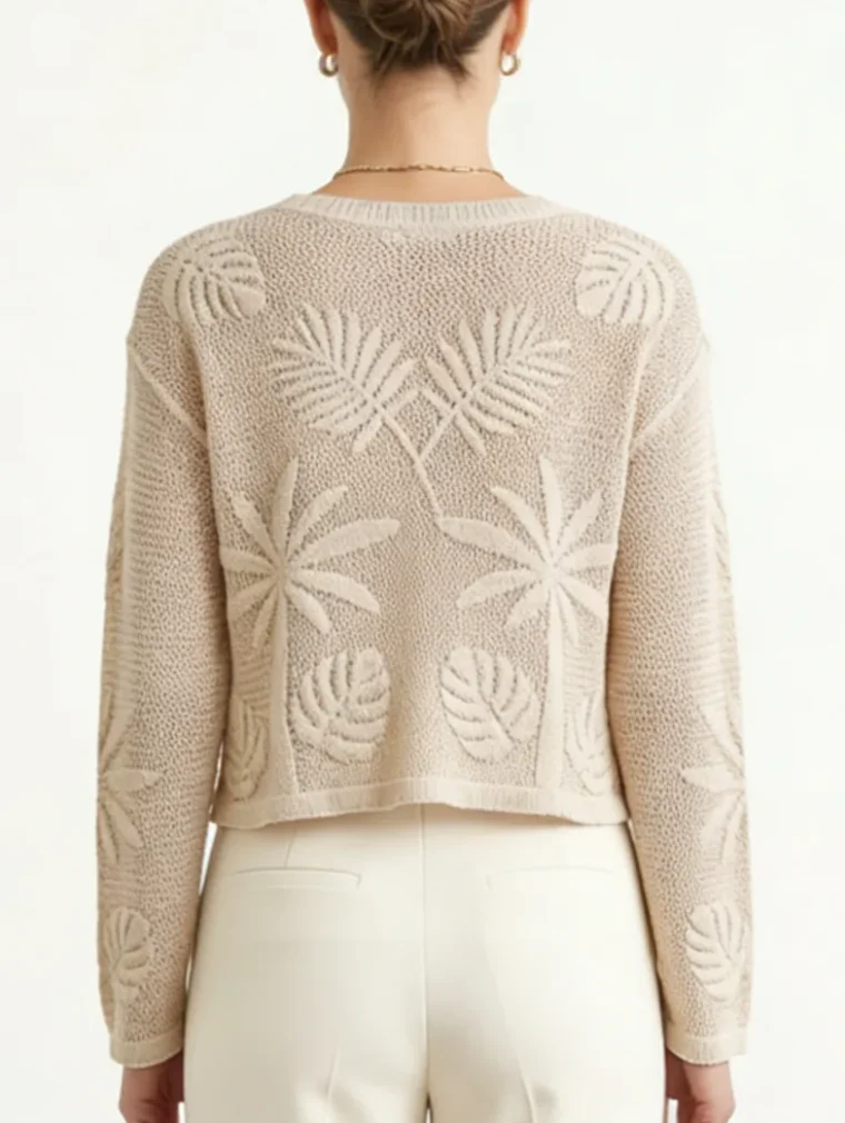 Women’s long-sleeve crochet shirt — EF-W-1107
