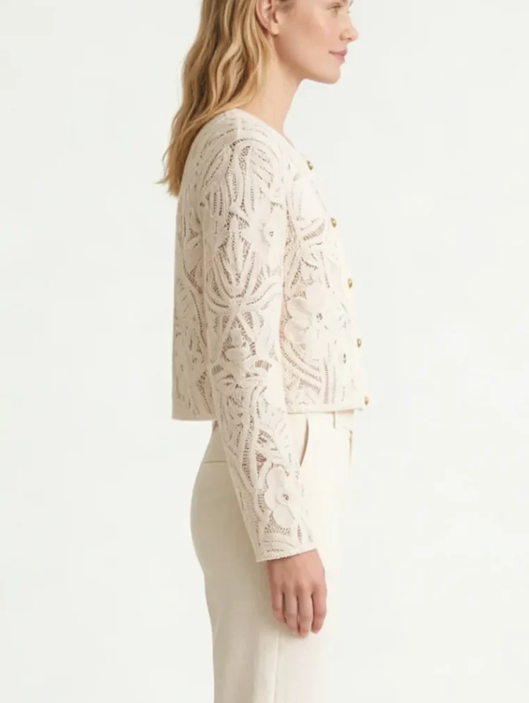 Women’s long-sleeve crochet shirt — EF-W-1151