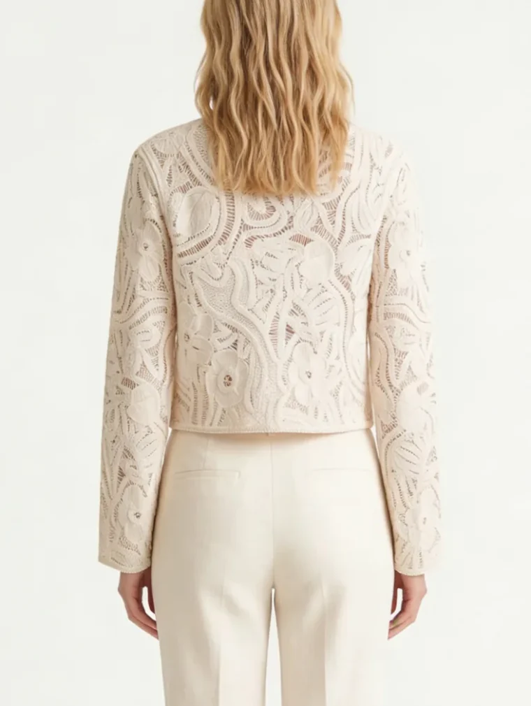 Women’s long-sleeve crochet shirt — EF-W-1151