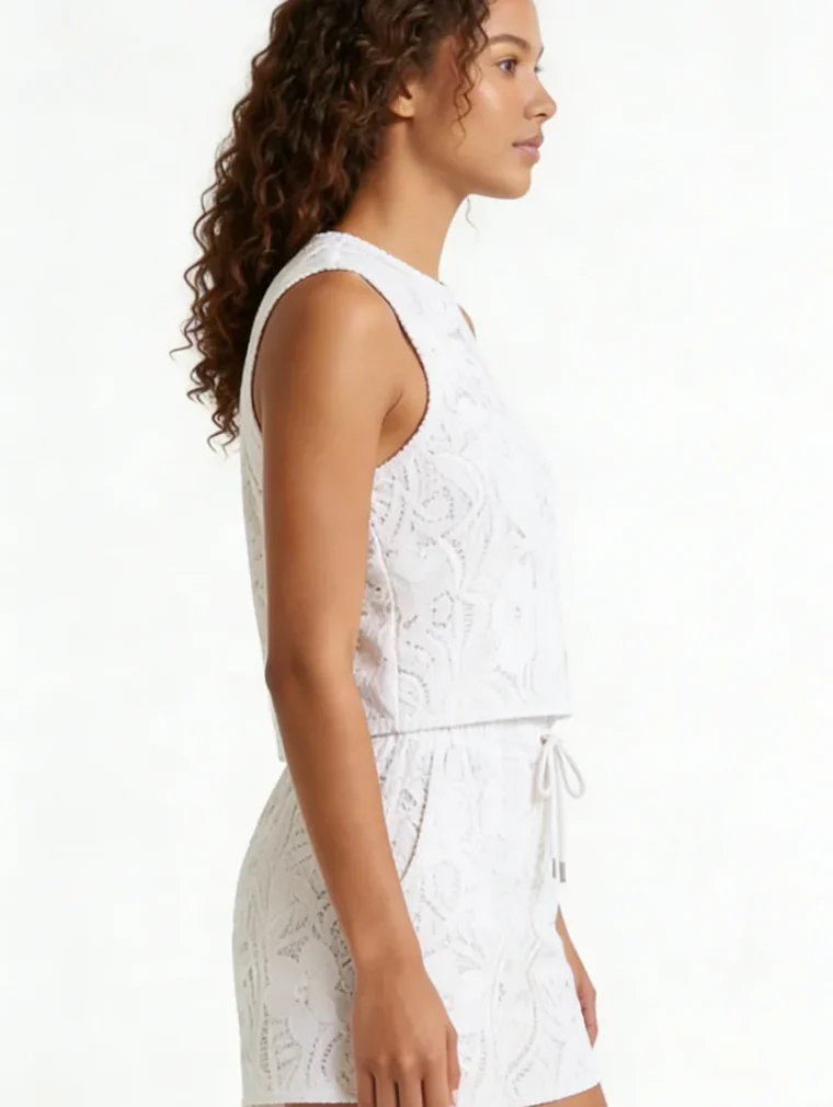 Women’s sleeveless crochet outfit — EF-W-1102