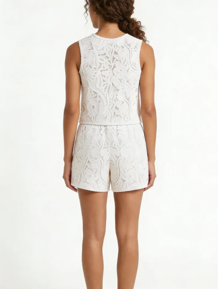 Women’s sleeveless crochet outfit — EF-W-1102
