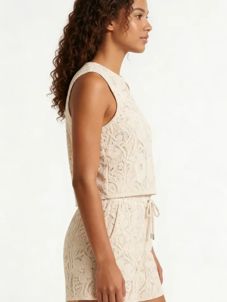 Women’s sleeveless crochet outfit — EF-W-1102