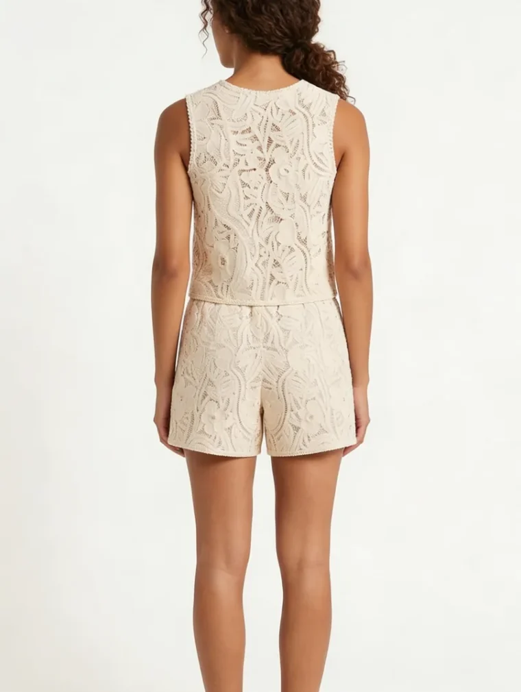 Women’s sleeveless crochet outfit — EF-W-1102