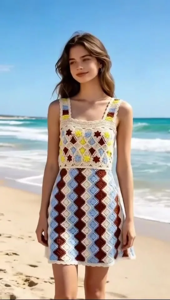 Women’s crochet mini dress — EF-W-1438