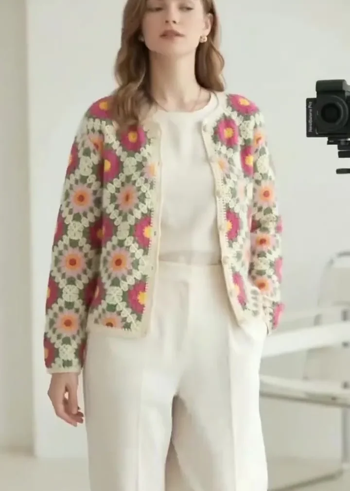 Women’s long-sleeve crochet shirt — EF-W-1106