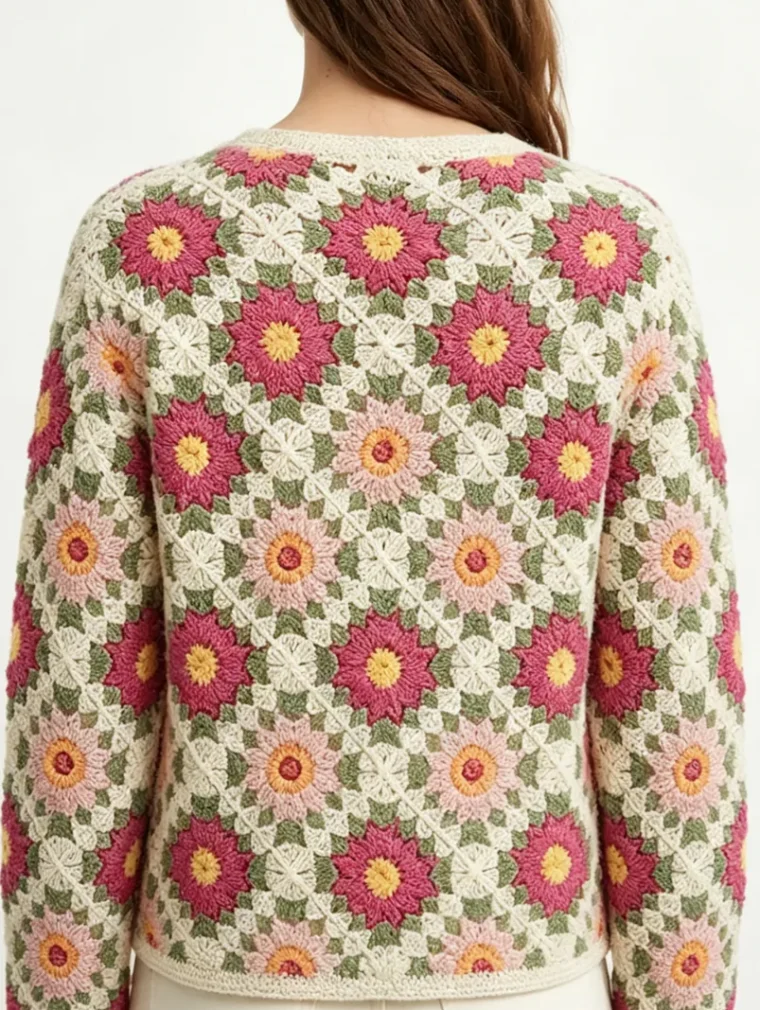 Women’s long-sleeve crochet shirt — EF-W-1106
