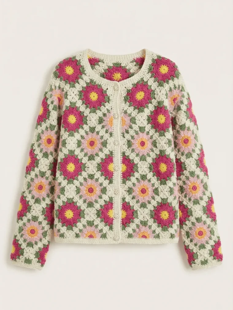 Women’s long-sleeve crochet shirt — EF-W-1106