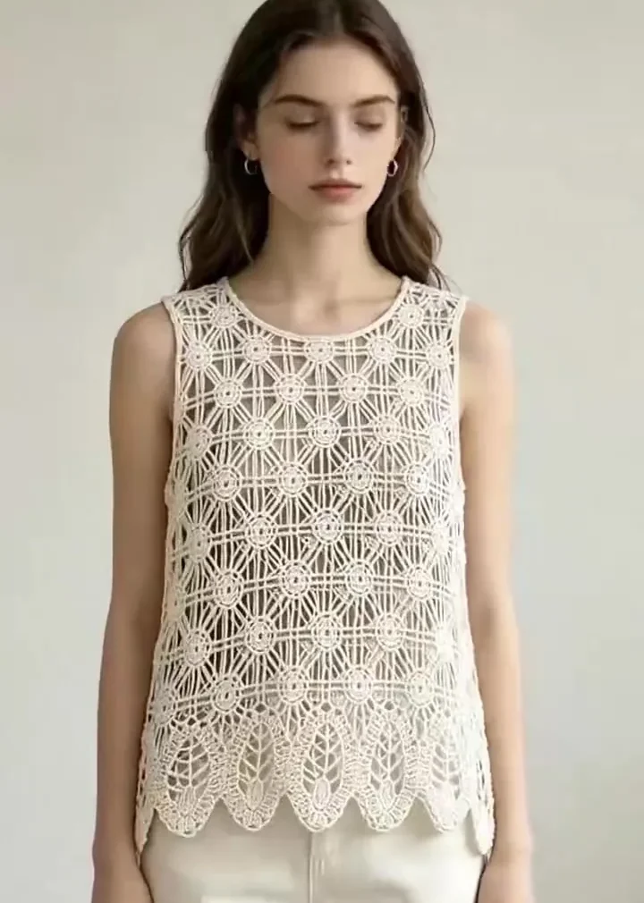 Women’s sleeveless crochet top — EF-W-1364