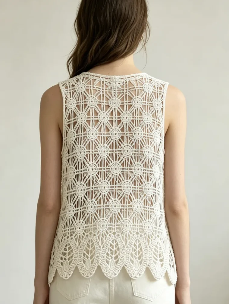 Women’s sleeveless crochet top — EF-W-1364