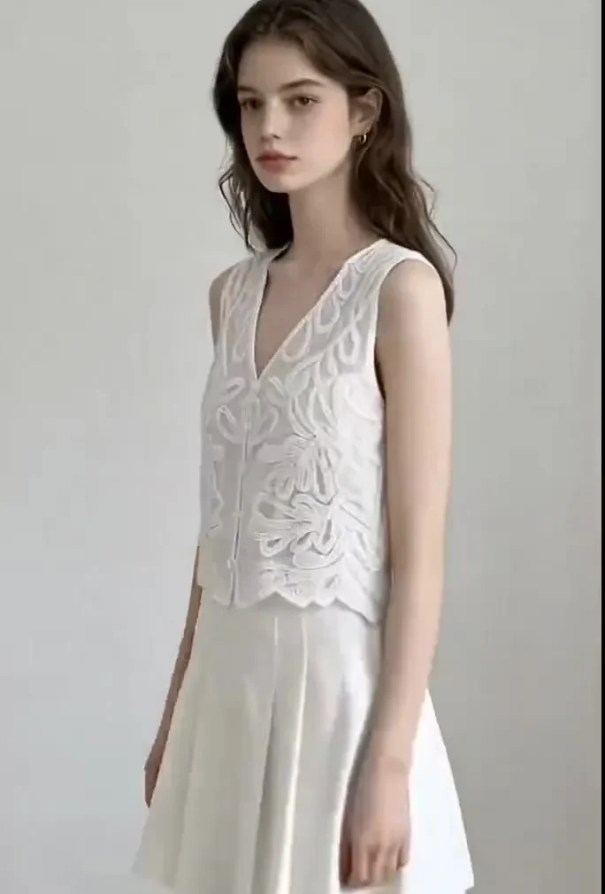 Women’s sleeveless crochet top — EF-W-1361