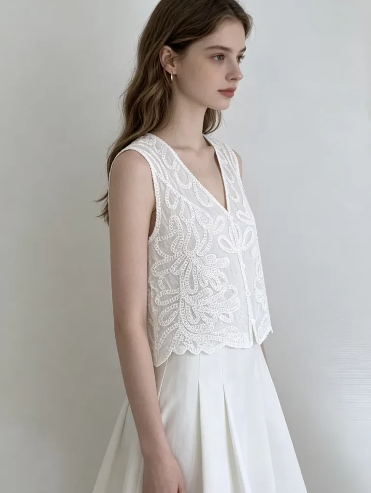 Women’s sleeveless crochet top — EF-W-1361