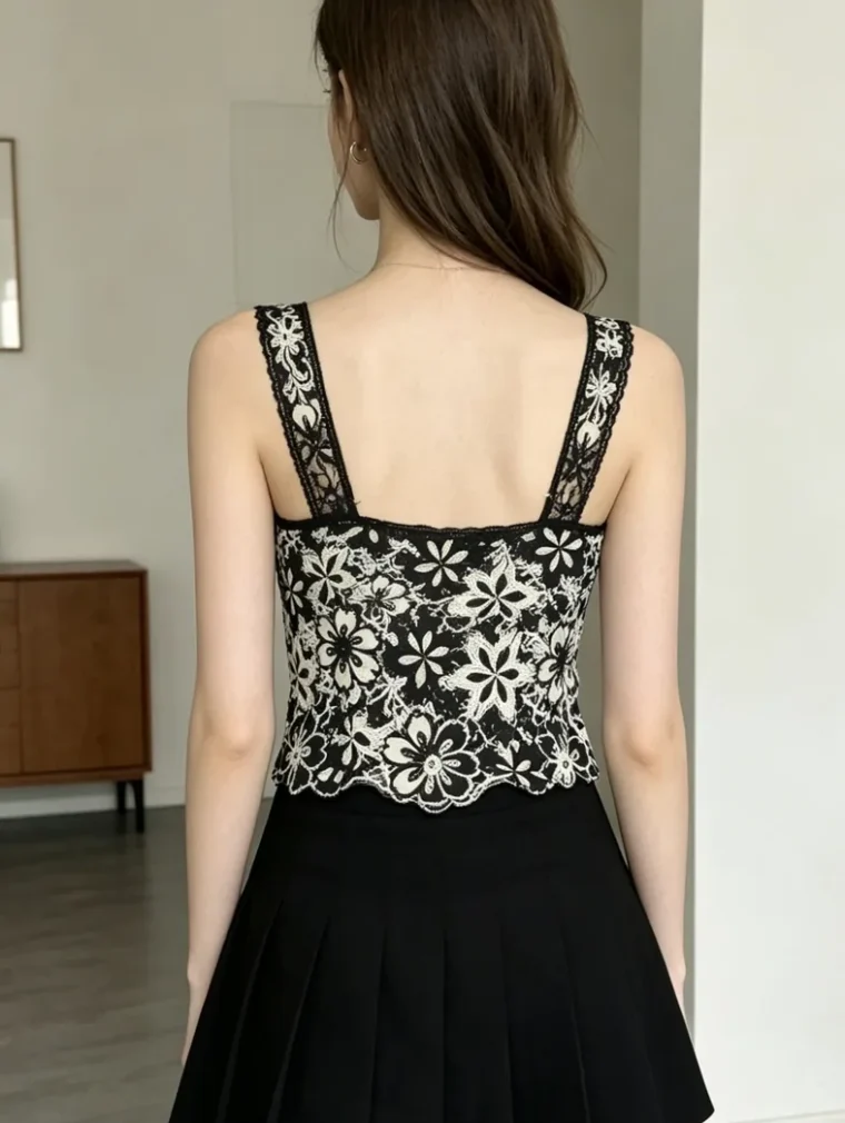 Women’s sleeveless crochet top — EF-W-1443
