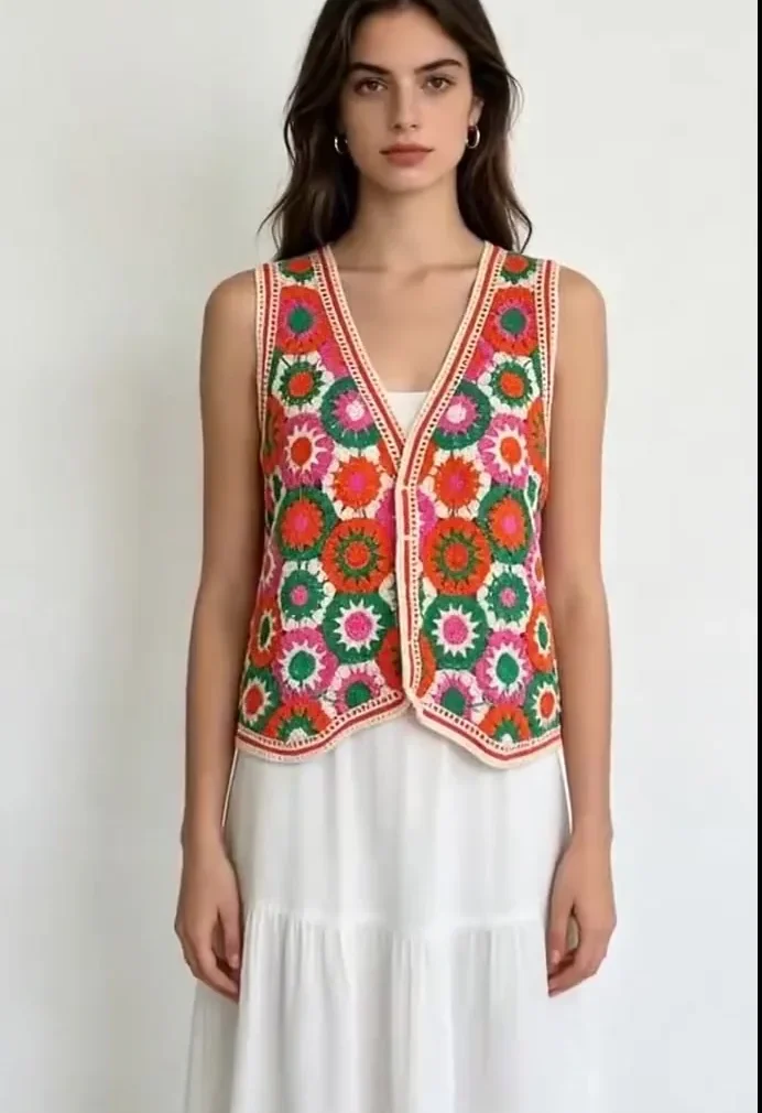 Women’s sleeveless crochet top — EF-W-1434