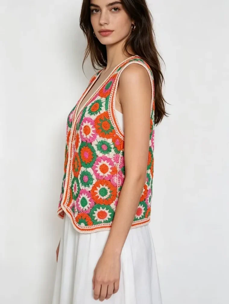 Women’s sleeveless crochet top — EF-W-1434